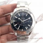 Swiss Grade Omega Seamaster GMT 600m Replica Watch Ss Black&Silver Bezel